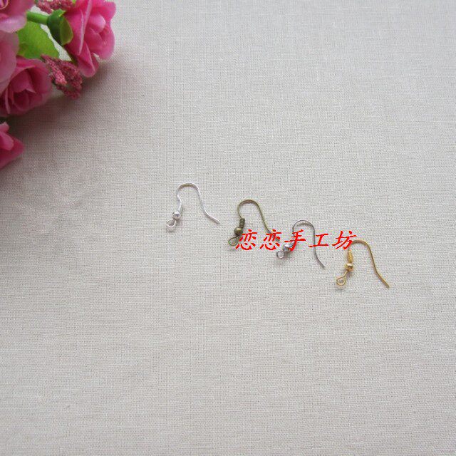 Special jewelry accessories antique handmade DIY earrings material earrings * iron * three-color large ear hook 0 5 yuan 10 pieces
