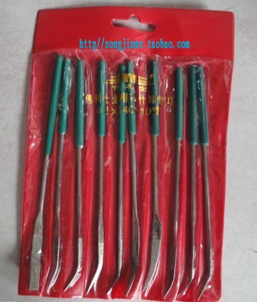 Punch drill Wei Anli red bag shaped diamond file 10 sets of shaped files 3MM-5MM