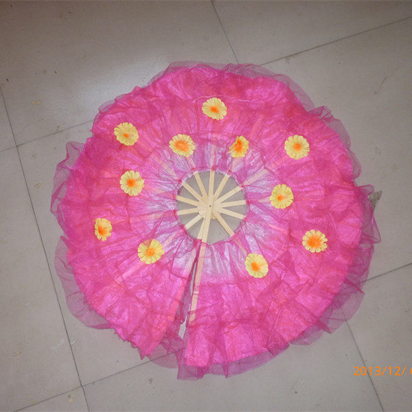 Special Price Seedlings Song Fan 360 Degrees Round Yarn Fan Professional Dance Fan Bamboo Polished Fan-Seedlings Song Fan