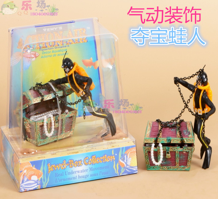 American seahorse fish tank pneumatic decoration aquarium oxygen pump landscaping treasure frogman diver treasure box