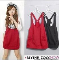 Good to coat big codes for larger yards Korean version pure cotton personality Fashion braces skirt short dress Fancy Leather Braces Skirt