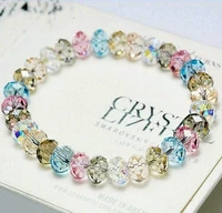 Trang sức pha lê Màu Crystal Bracelet Street Market Nguồn nữ Nhà máy thời trang Hàn Quốc trực tiếp vòng tay gỗ trầm hương