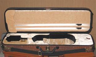 High-grade violin case, square box, imitation crocodile leather, with lock hygrometer and cloth cover, quality assurance