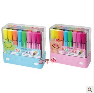 Hobby Watercolor Pen 1771-24 Tube Washable Fat Boy Watercolor Pen Children's Thick Head Watercolor Pen Washable - Taobao