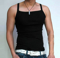 Summer wear thin shoulder strap mens sweat vest Tide Sports mens large size base cotton Korean slim sweatshirt custom made