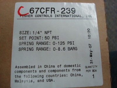 The United States new imported FISHER filter pressure reducing valve FS-67CFR-239