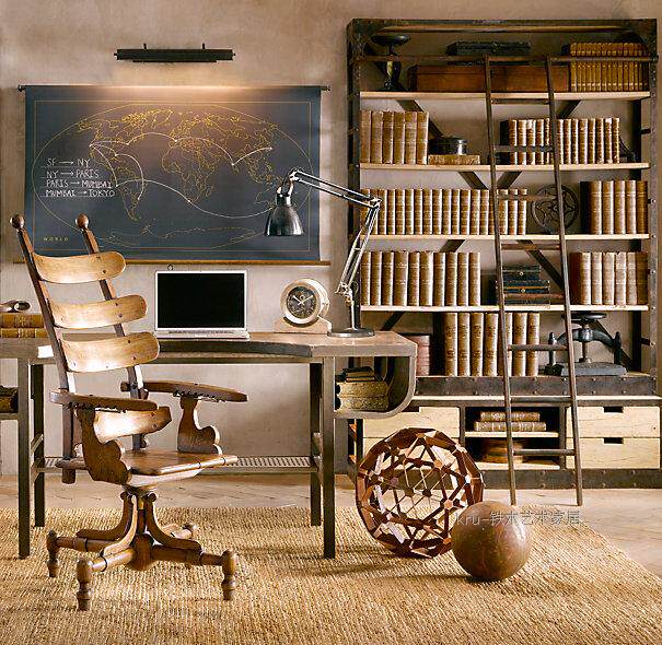 LOFT style French Industrial Country Five - floor four staircase iron - frame bookcase Retro - shelf shelves