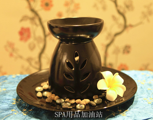 SPA Beauty Supplies Tool Big Black Ceramic Incense Stove Nursery SPA Hotel Special Display Pan