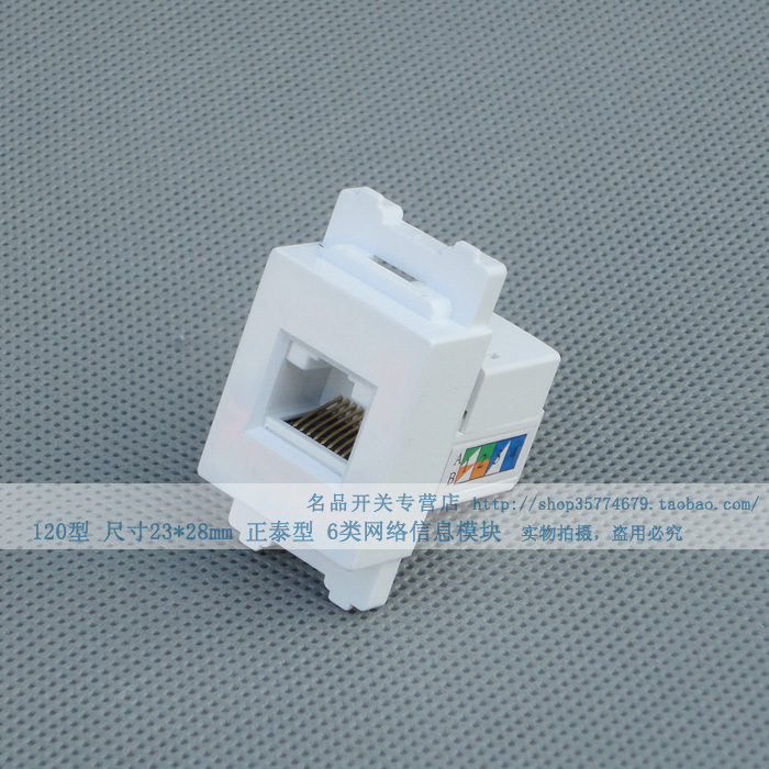 Type 120 Type 6 Internet module 23 * 28 Computer network route module RJ45 can be matched with switch panel and ground plug