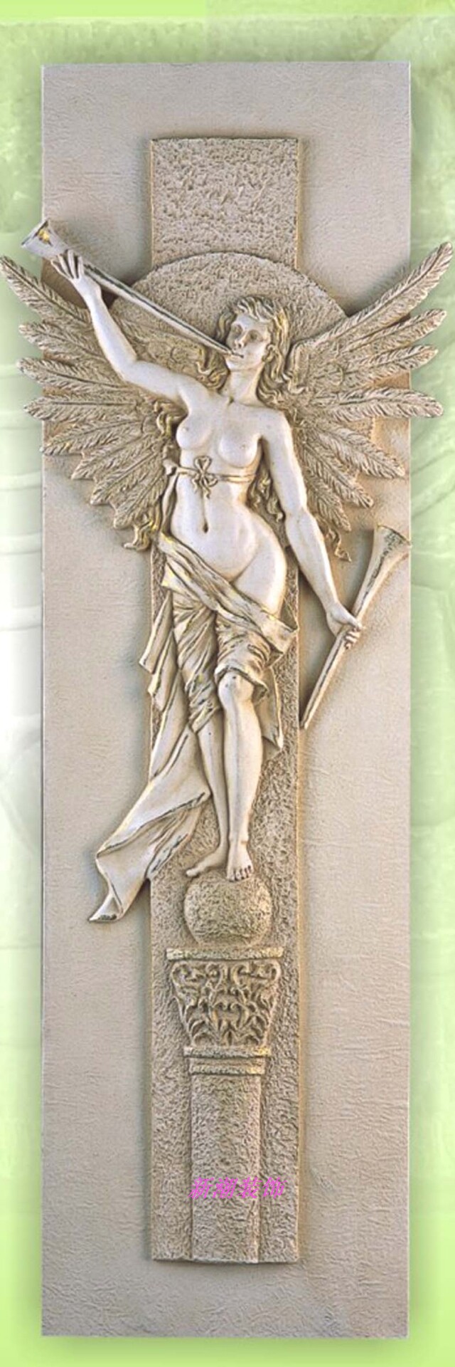 Factory direct sales European style decoration beauty figure PU background board decorative board carved siding white HT120