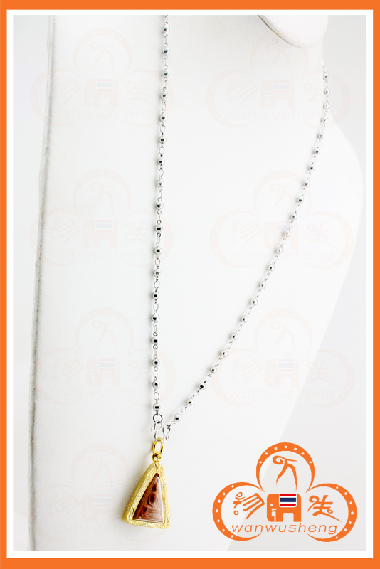 All life Thai Buddha brand small round beads Stainless steel titanium steel women's necklace Chongdi butterfly elephant God shell hanging chain