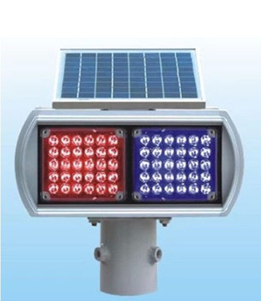 Double sided LED solar red blue burst lamp Construction light Solar warning lights Highway flashing lights
