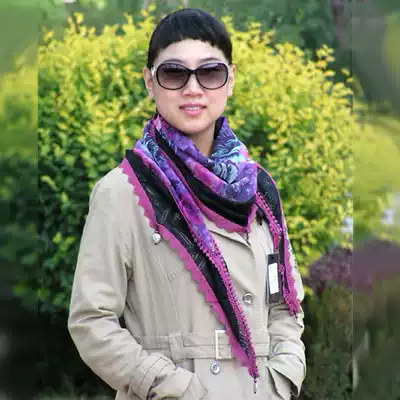 Special counter Saint Estée color printing triangle scarf Silk scarf women 0965