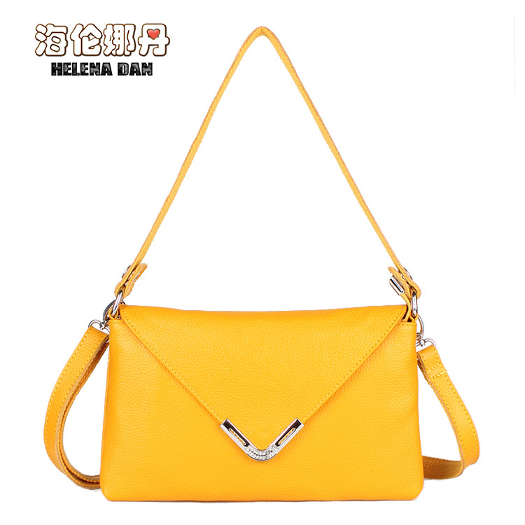 Leather women's bag 2018 multifunctional first layer cowhide envelope bag shoulder messenger bag hand handle ladies bag