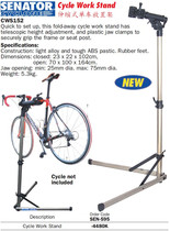 British SENATOR retractable bicycle rack SEN-595-4480K Cromwell bicycle repair rack