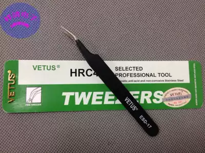 New vets anti-static tweezers high elastic ultra-fine stainless steel tip elbow tweezers ESD-17