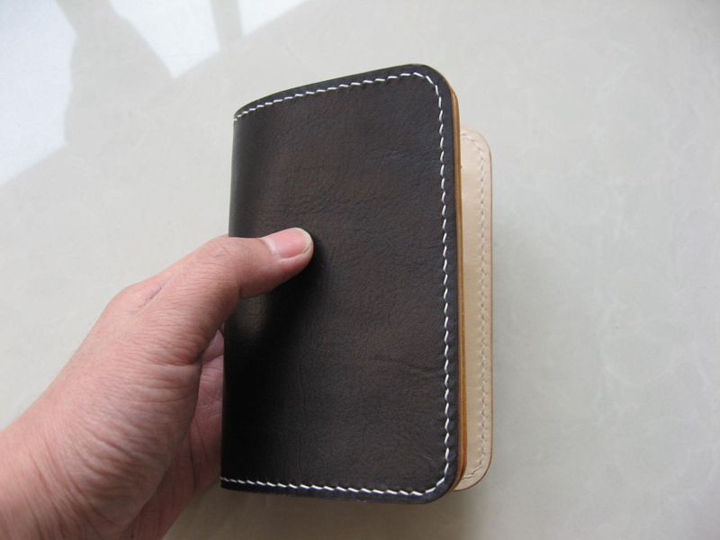 Pure Handmade Custom Plant Tanning Leather Head Layer Cow Leather Wallet Genuine Leather Wallet Difold Wallet Vertical Purse-Taobao