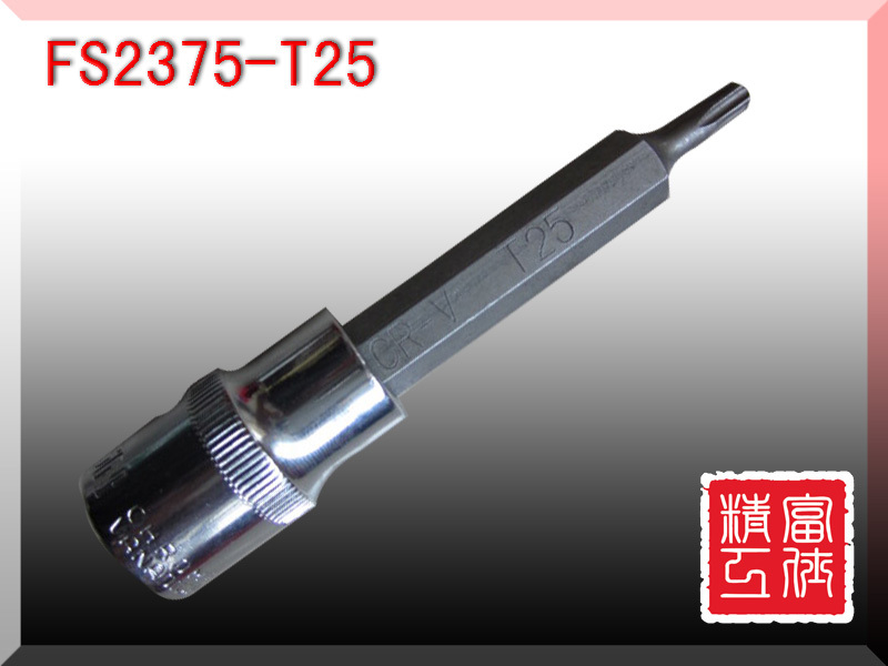 Manual sleeve tool T25 Inner socket Plum Blossom Wrench Sleeve Batch Head Screw Driver Length 100MM 1 2
