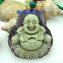 Natural purple robe Jade money Buddha safety pendant Jade Buddha pendant jade pendant