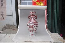 Yuan glaze red string flower Phoenix elephant ear bottle