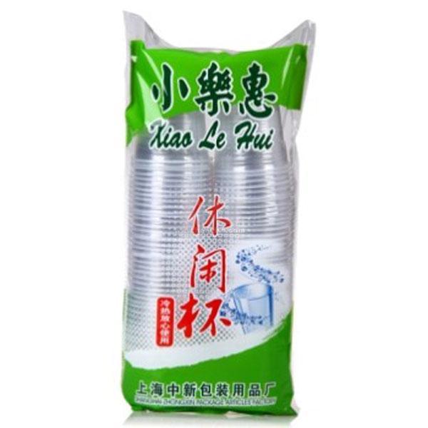 小乐惠 一次性塑料杯方便杯休闲杯商务杯 350ml 100只