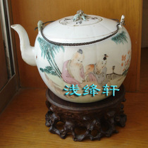 (197) Qing light crimson Guangxu famous Guangxu Rongmao Birthday Boy picture teapot