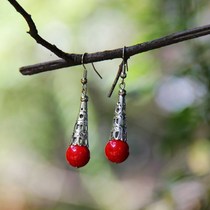 National Wind Ornaments Original Handcrafted Delicate Colored Stone Earrings Earrings Pendant National Earrings RH-3081