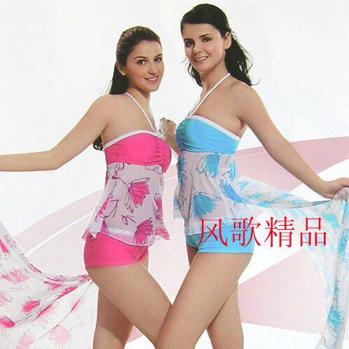 Special promotion counter strange sea swimsuit neck flat Angle split body skirt swimsuit women's 8225