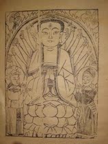 National Intangible Cultural Heritage collection presents a good product Qing edition Wuqiang Woodblock New Year painting A Guanshiyin Bodhisattva