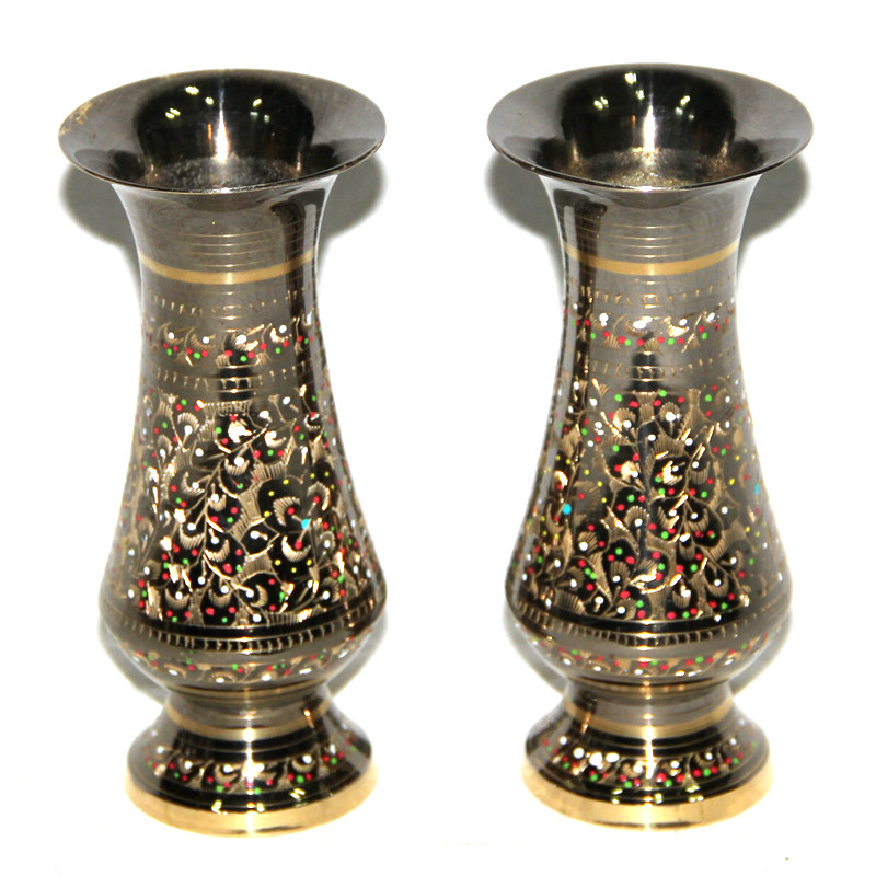 8 Inch Machine Bright Day Style Bottle Pakistan Vase Pakistan Bronze Ware Bronze Bottle Pattern Random