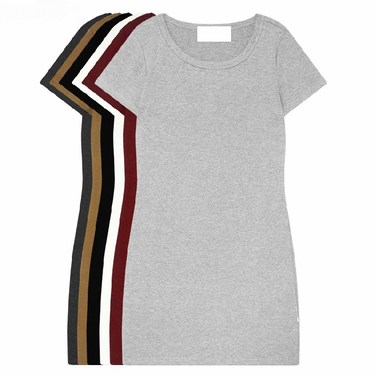 Summer Women's Korean Style Solid Color Mid-Length Short-Sleeved T-Shirt Base Shirt Slim Fit Sexy Bodycon Dress Summer Women's Korean Style Solid Color Mid-Length Short-Sleeved T-Shirt Base Shirt Slim Fit Sexy Bodycon Dress
