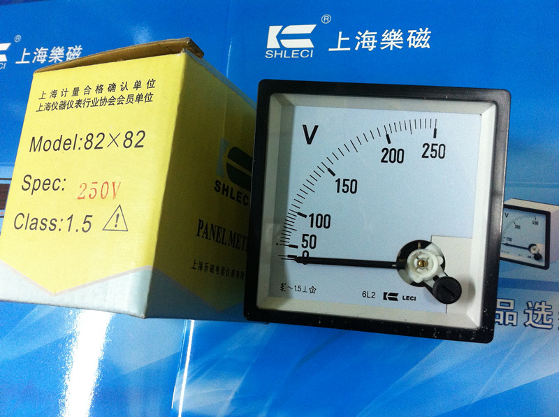 Shanghai Le Magnetic Pointer DC Voltmeter] 6C2-V -250V 82X82