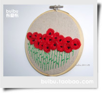 Red poppy pastoral art wall decoration wall hanging female family accessories decorative painting handmade embroidery material bag