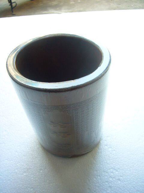 Grandma's home Yan Tang pen holder Side by side Shexian inkstone brush original ecological whole section of bamboo carving Wenfang Four Treasures Analects of Confucius