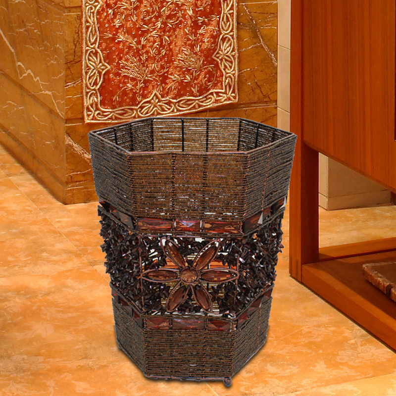 European-style Comeback String Pearl Trash Can Outlet Containing Bucket Exotic and Debris Bucket Southeast Asian Trash Can