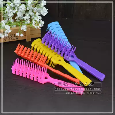 Four Crown shop ribs comb high-grade plastic comb multi-color random last century hand comb