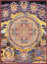 Buddha statue decoration Buddha and Bodhisattva portrait Tantra four-armed Guanyin mandala image Buddha statue double-sided photo paper