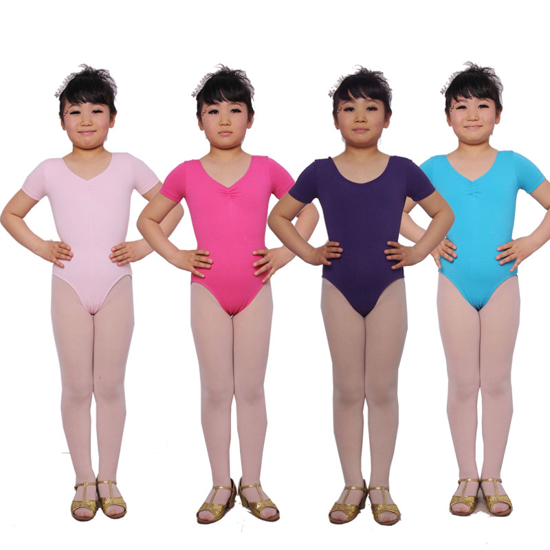 Girls practice clothes spring and autumn children's gymnastics clothes long-sleeved dance costumes pure cotton ballet costumes performance clothes open crotch