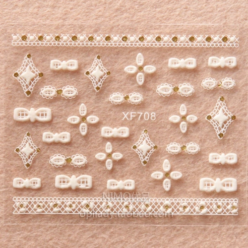 Трехмерные наклейки для ногтей для ногтей, лак для ногтей с бантиком, наклейка, украшение для ногтей, 3D, популярно в интернете