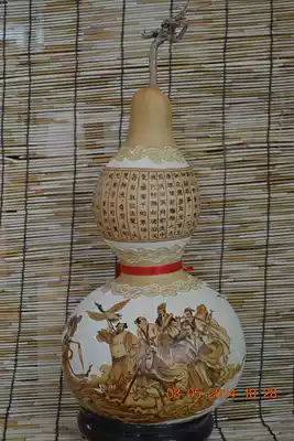 Fine hand-carved pyrography natural gourd craft gifts decoration Feng Shui Town House evil ornaments Eight Immortals Crossing the Sea