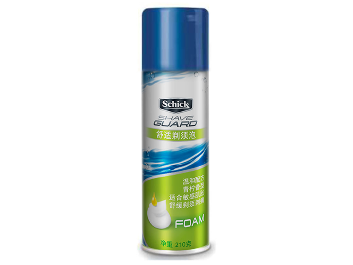 舒适剃须膏温和青柠香型210g schick男士刮胡泡沫敏感皮肤适用