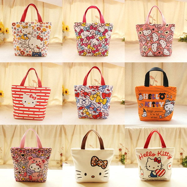 Hello Lovely Lady Handbag canvas Handbag Handbag handbags Handbag Cartoon Hand Small Cloth Bag