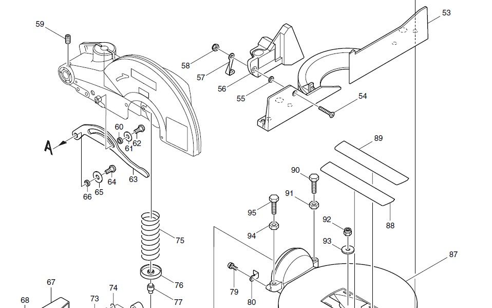 Pasta Makita obliquely cut saw LS1040 original fitted spare parts base set