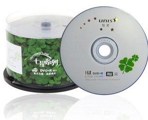unis purple clover series DVD R-R burning disc 16X blank disc 50 pack