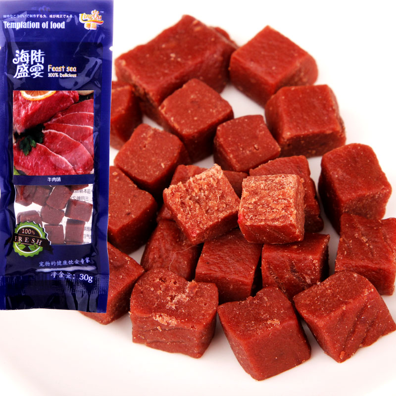 宠物狗狗食品 零趣牛肉肉立方狗狗零食 犬零食 30g