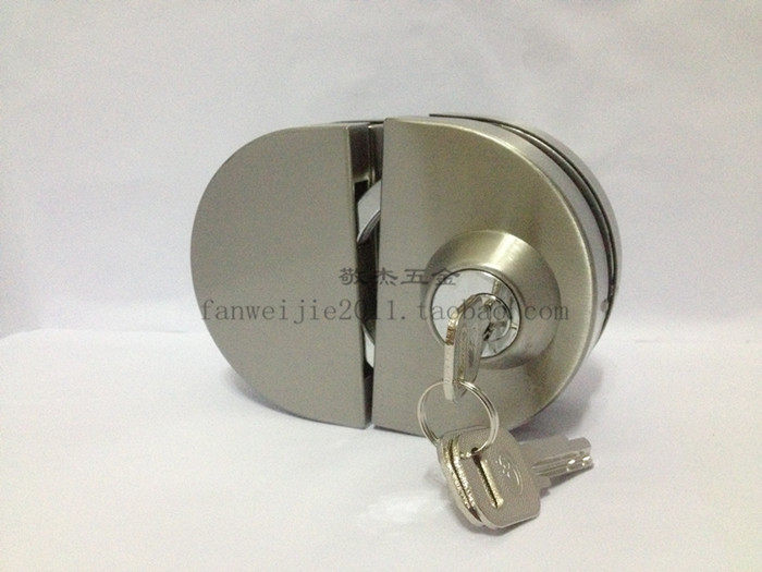 Stainless steel double - door semi - round glass lock glass - trip door lock - free open - door glass lock