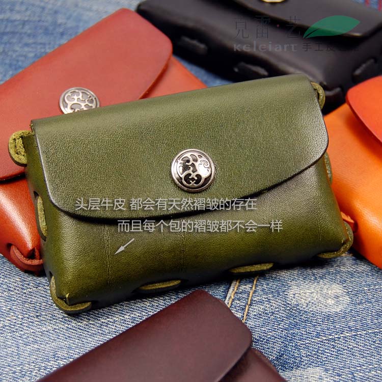 Unisex leather business card box First layer cowhide business card holder Leather handmade business card bag defect treatment products