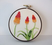 | Flower blossoming | Pastoral Mori wall-mounted handmade embroidery material package Non-cross-stitch bamboo embroidery