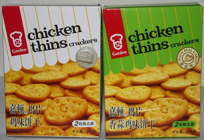 Hong Kong Garton original chicken chicken chicken cookies crisp salty fragrance 200g*12 box for notes