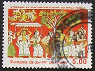 Mural letter pin for the 1986 necropolis of Sri Lanka-the temple